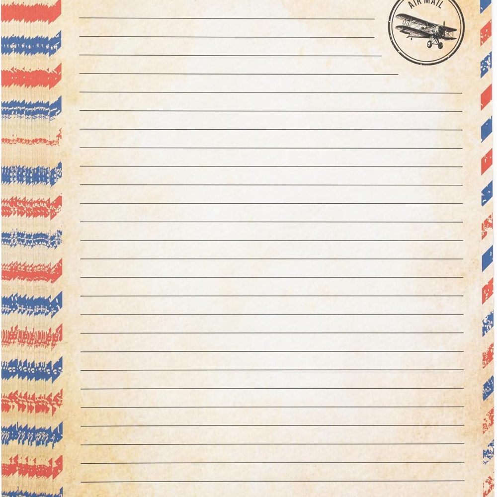 60 Pack Airmail Paper and Envelopes Set - Blue Writing Paper for Invitations, Love Letters, Letters to Troops, Christmas Letter - 8.5 x 11 Inch - Image 3