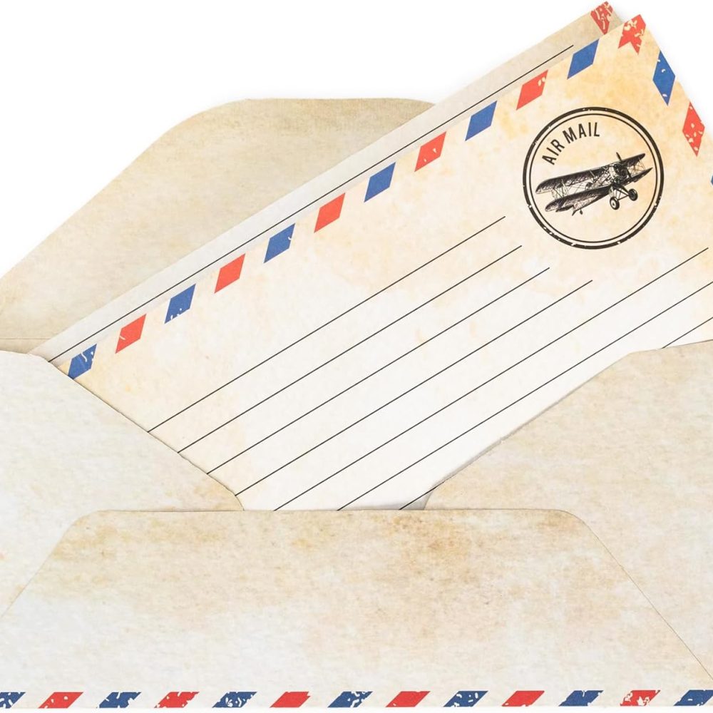 60 Pack Airmail Paper and Envelopes Set - Blue Writing Paper for Invitations, Love Letters, Letters to Troops, Christmas Letter - 8.5 x 11 Inch - Image 4