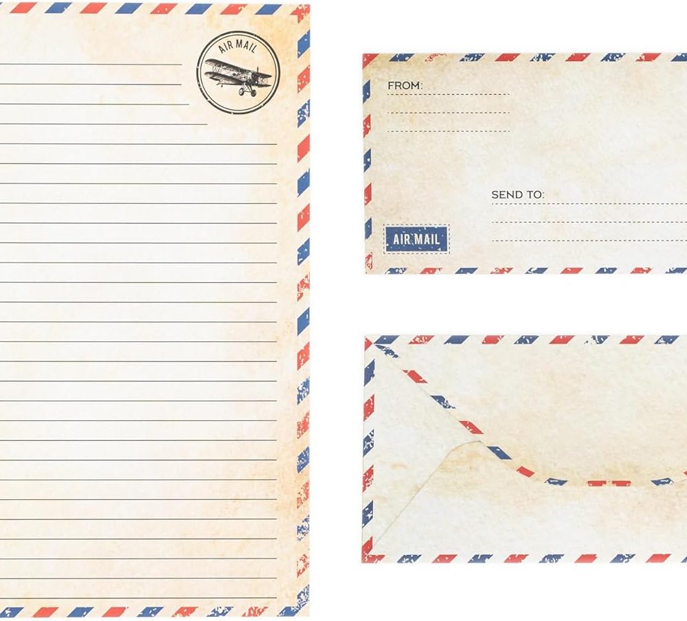 60 Pack Airmail Paper and Envelopes Set - Blue Writing Paper for Invitations, Love Letters, Letters to Troops, Christmas Letter - 8.5 x 11 Inch - Image 9