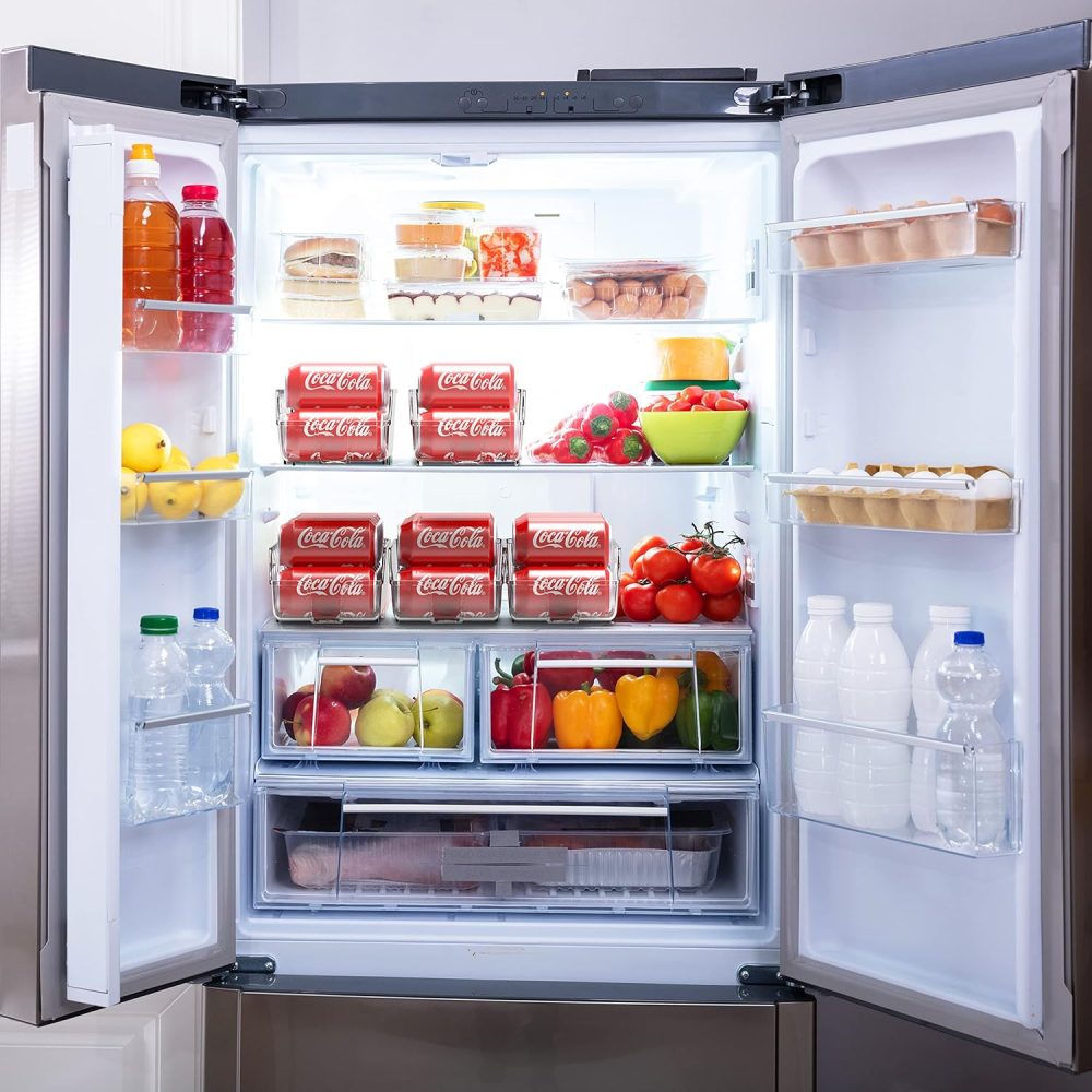 Simple Houseware Soda Can Organizer for Pantry / Refrigerator, Clear, Set of 2 - Image 3