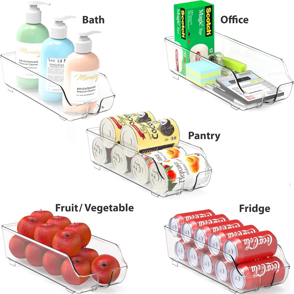 Simple Houseware Soda Can Organizer for Pantry / Refrigerator, Clear, Set of 2 - Image 5