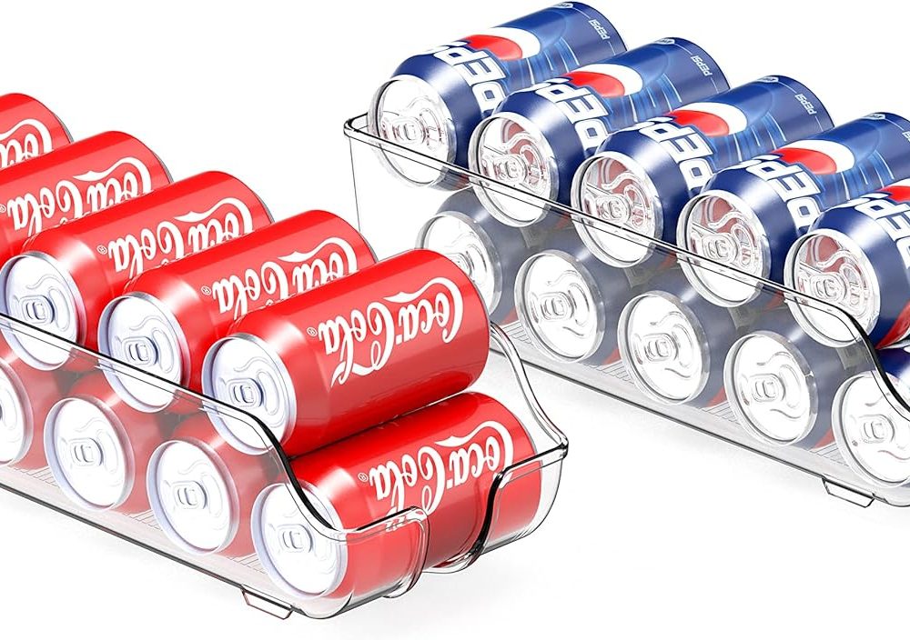 Simple Houseware Soda Can Organizer for Pantry / Refrigerator, Clear, Set of 2 - Image 6