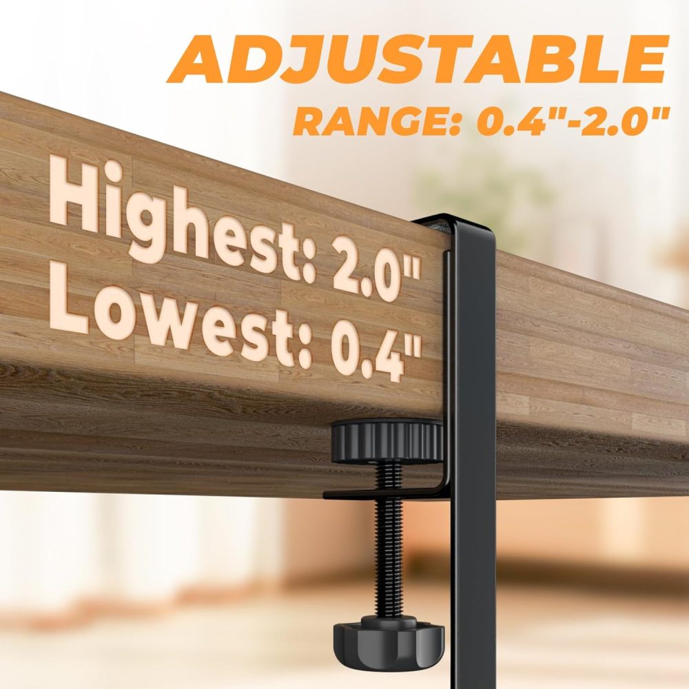 Under Desk Cable Management Tray Black,Metal Mesh Cable Management No Drill,2 Hole with Clamp Mount 25" with Wire Management and Organizer for Home Office Standing Desk - Image 4